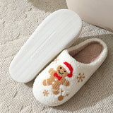 Cute Gingerbread & Snowflake Winter Slippers