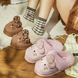 Cozy Hello Kitty Leopard Bow Slippers