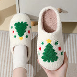 Cute Gingerbread & Snowflake Winter Slippers