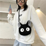 Fluffy Black Cat Anime Bag