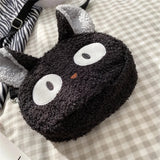 Fluffy Black Cat Anime Bag