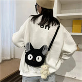 Fluffy Black Cat Anime Bag