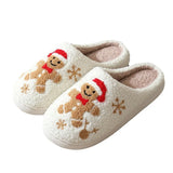 Cute Gingerbread & Snowflake Winter Slippers