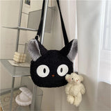 Fluffy Black Cat Anime Bag